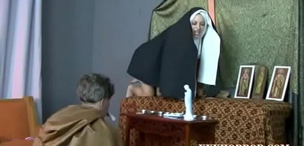  Nun Angelica Prones her ass with the cross